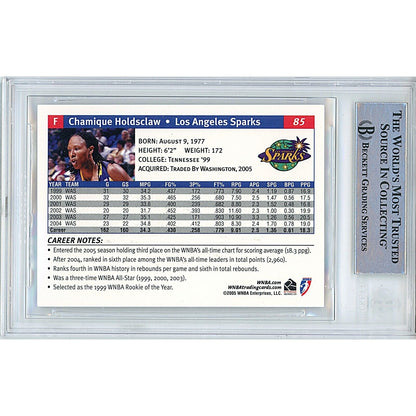 Basketballs- Autographed- Chamique Holdsclaw Los Angeles Sparks Signed 2005 WNBA Basketball Card Beckett Authentic Auto Slab Back