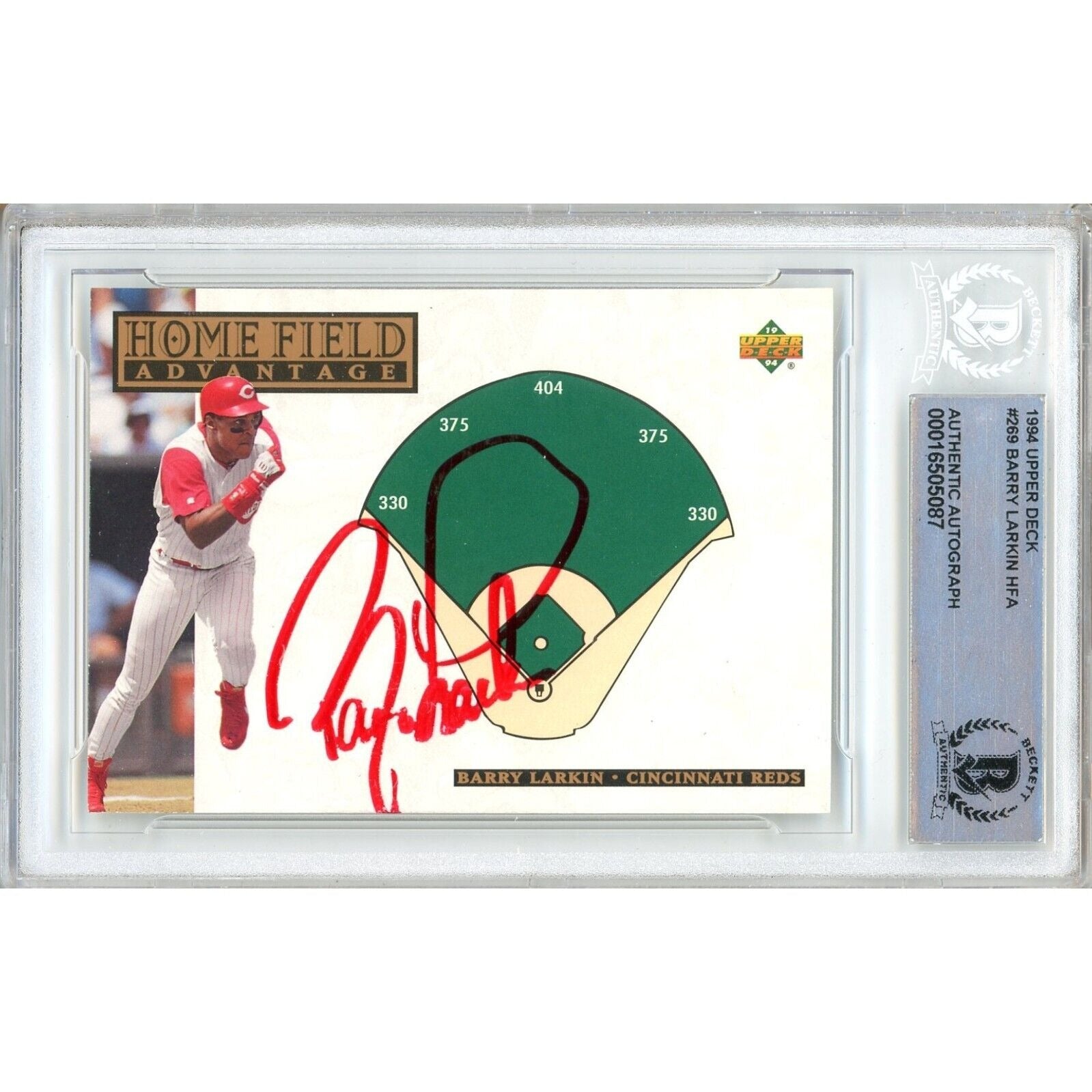 1994 Upper Deck #269 Barry Larkin Cincinnati Reds Autographed Trading Card – Beckett BAS