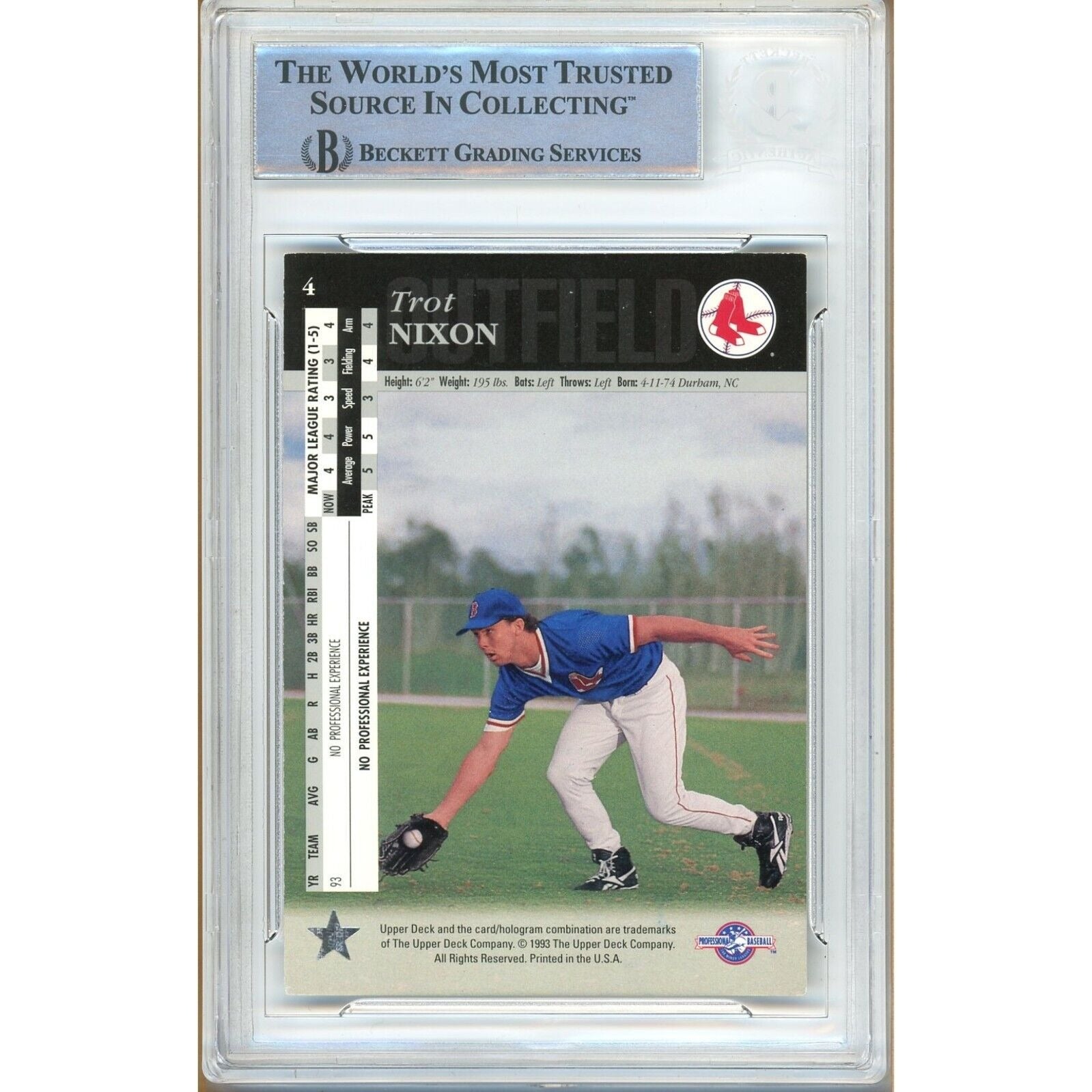 Trot Nixon Boston Red Sox signed trading card – signature close-up – Beckett COA