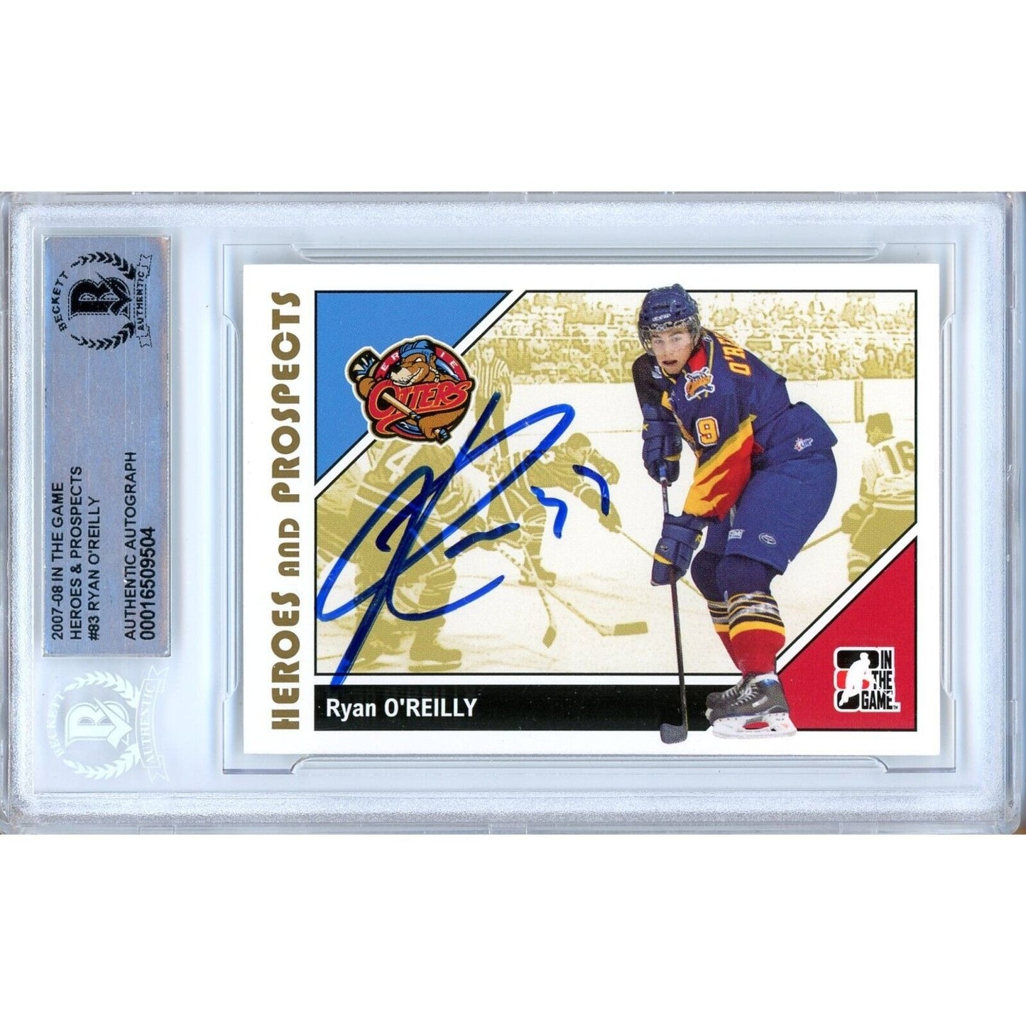 Hockey- Autographed- Ryan O'Reilly St Louis Blues Signed 2007-08 ITG In The Game Trading Card Beckett Authentic Auto Slab Front