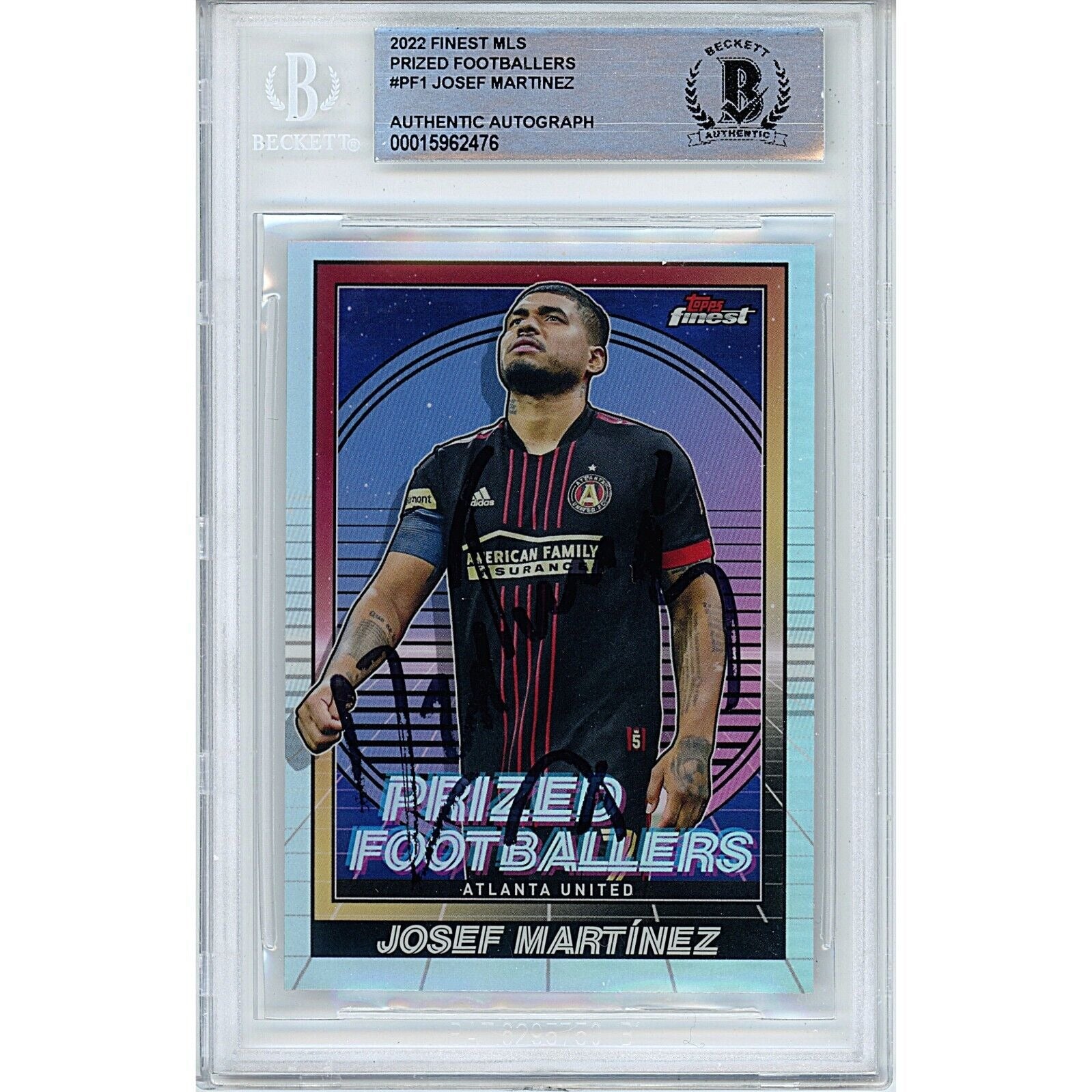 Josef Martinez Atlanta United Fc autographed trading card – full view – Beckett COA