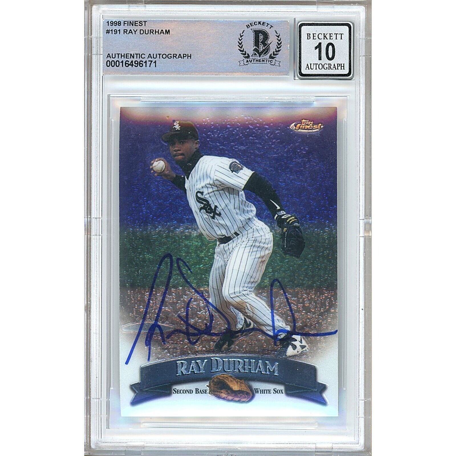 Ray Durham Chicago White Sox autographed trading card – full view – Beckett COA