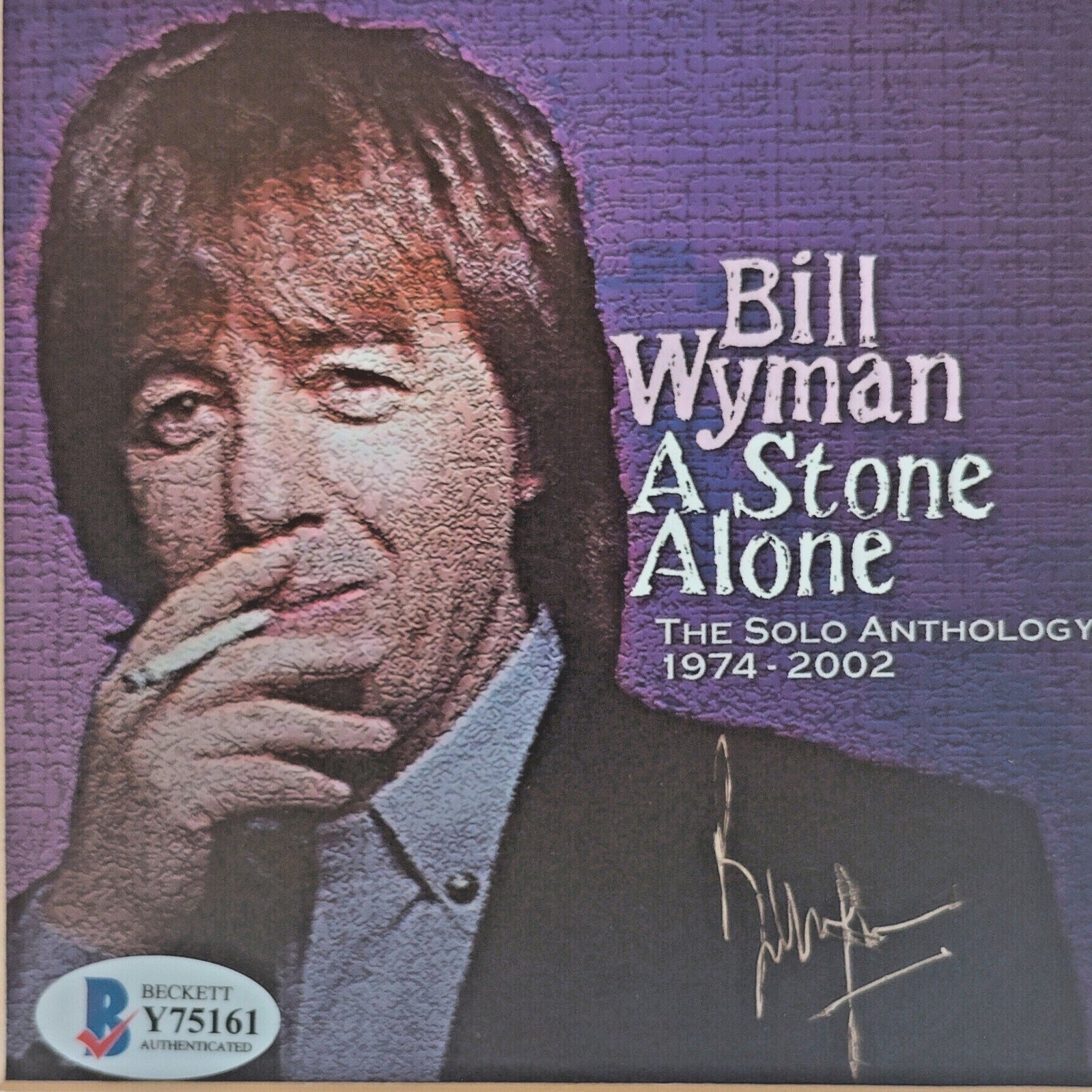 Bill Wyman Autographed A Stone Alone Cd Cover Framed - Beckett  Authentication