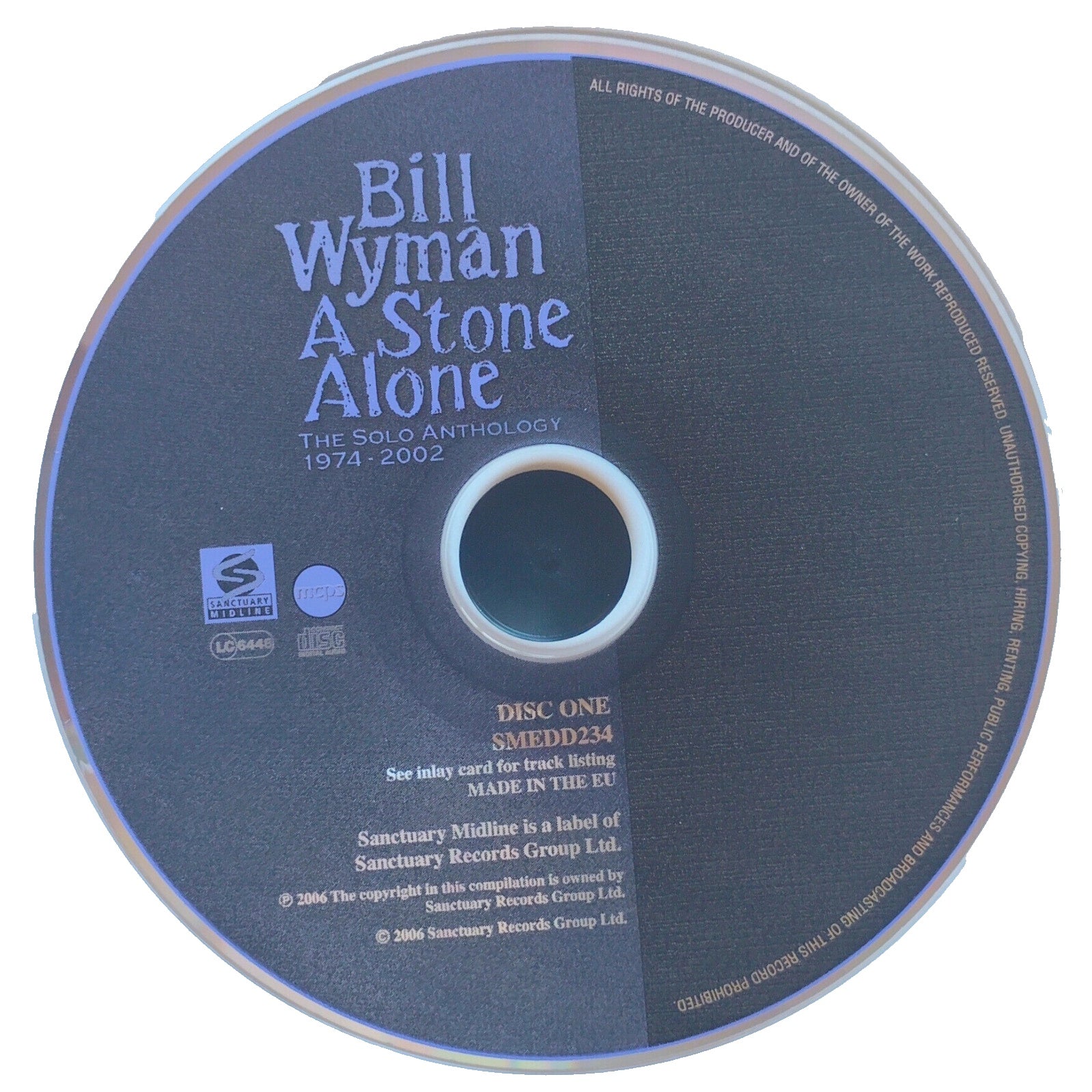 Bill Wyman Autographed Auto Cd Beckett BAS