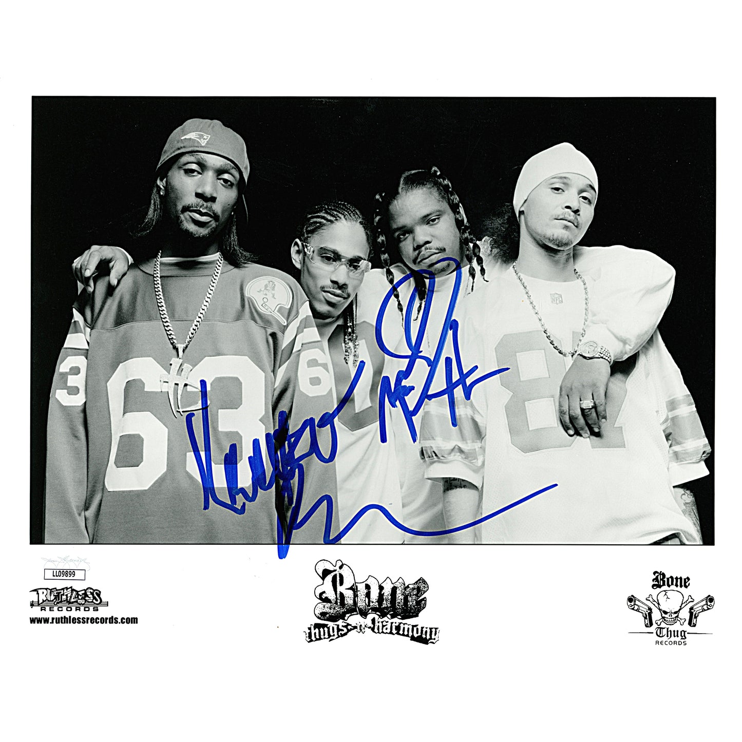 Music- Autographed- Bone Thugs N Harmony Signed 8x10 Photo with JSA Authentication Krayzie Bone and Wish Bone Autograph 103