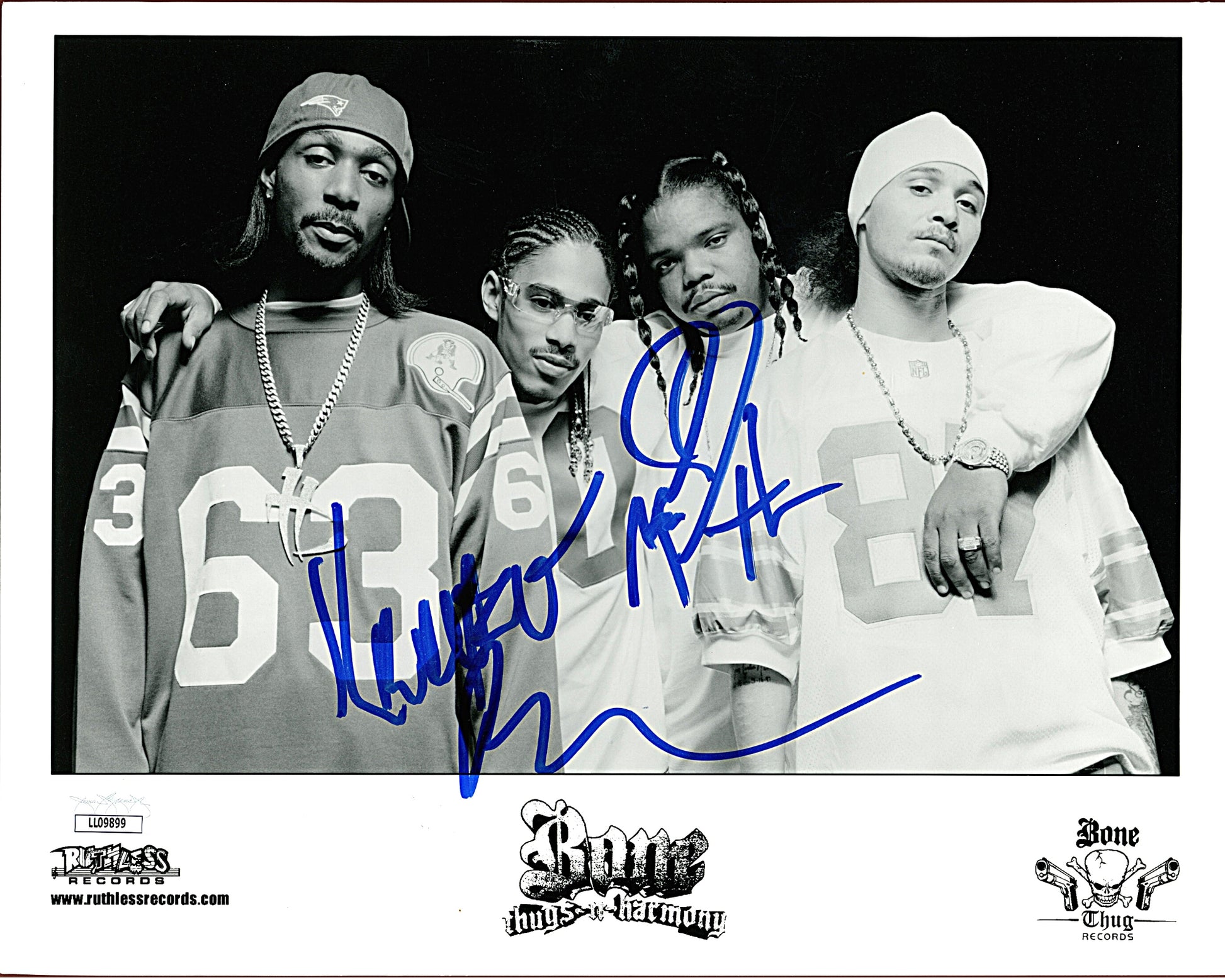 Music- Autographed- Bone Thugs N Harmony Signed 8x10 Photo with JSA Authentication Krayzie Bone and Wish Bone Autograph 102