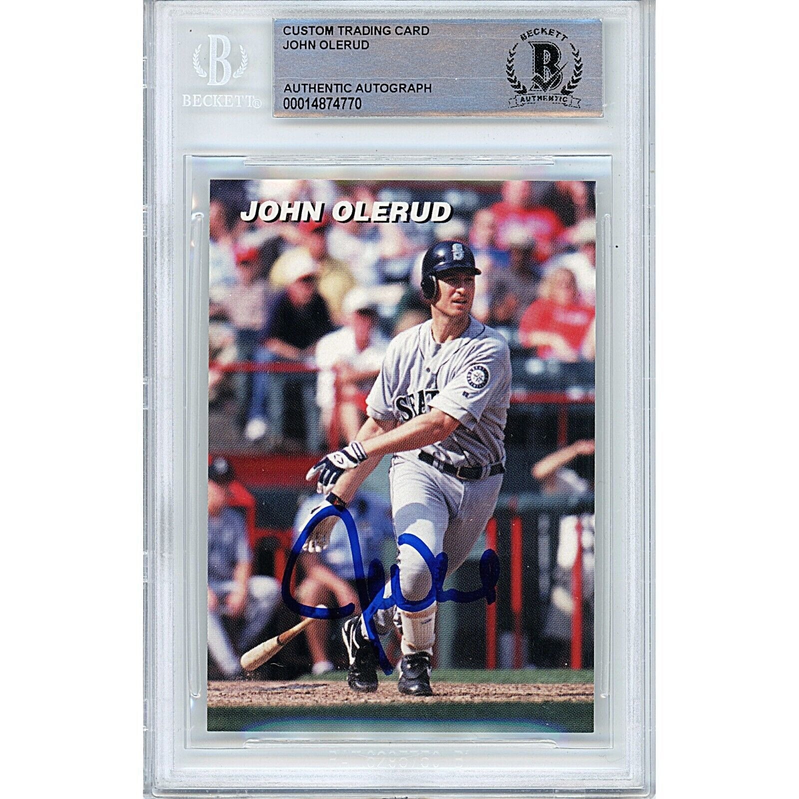 John Olerud Seattle Mariners autographed trading card – full view – Beckett COA