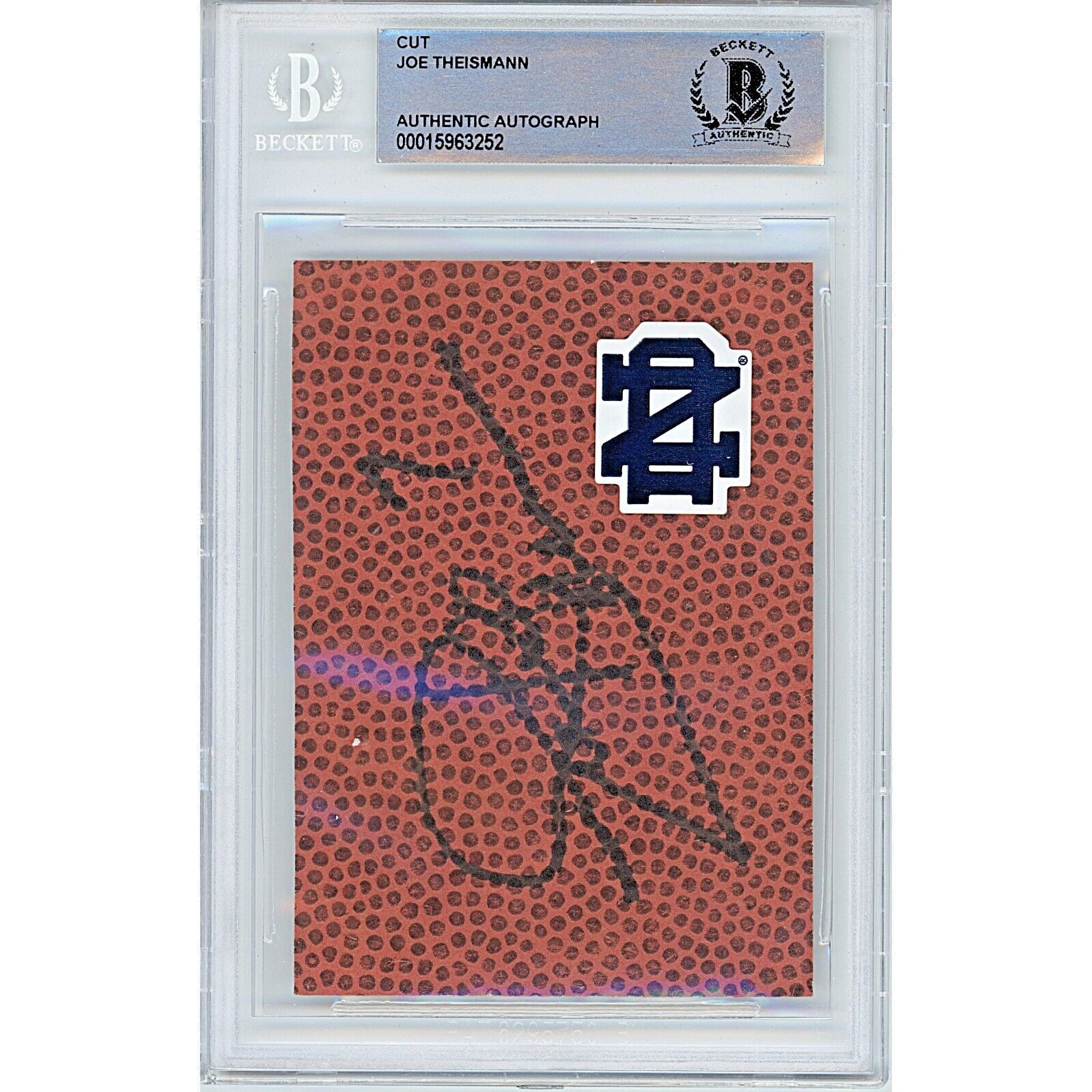 Joe Theismann signed trading card – signature close-up – Beckett COA