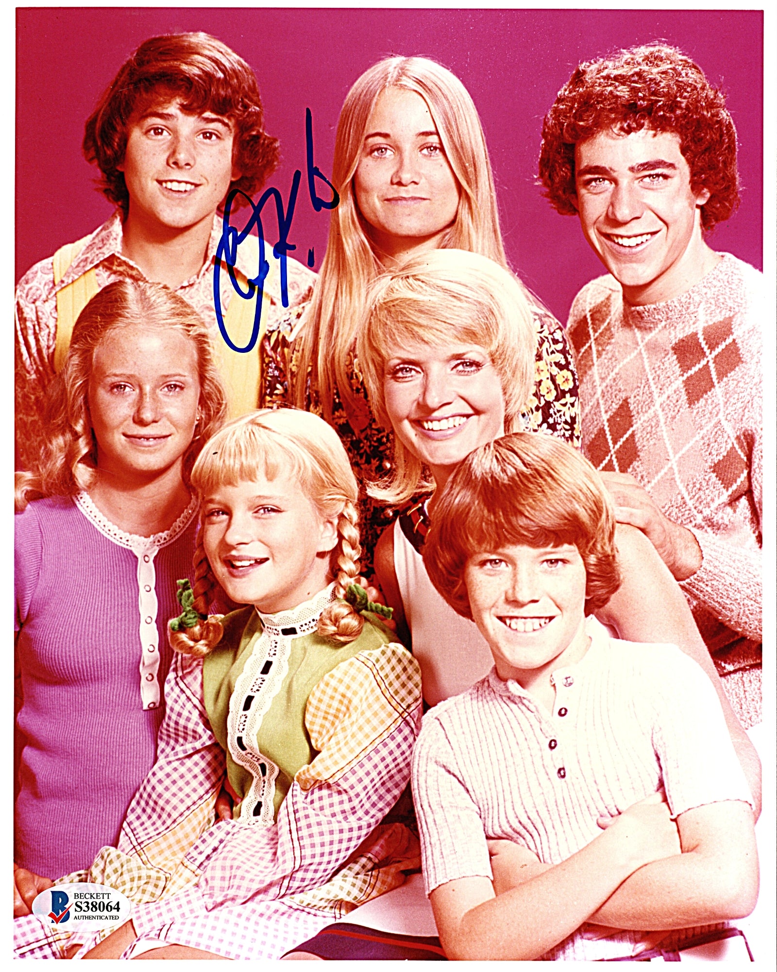 Hollywood- Autographed- Christopher Knight Signed The Brady Bunch Cast 8x10 Photo Beckett Authentication Services BAS S38064 - 102