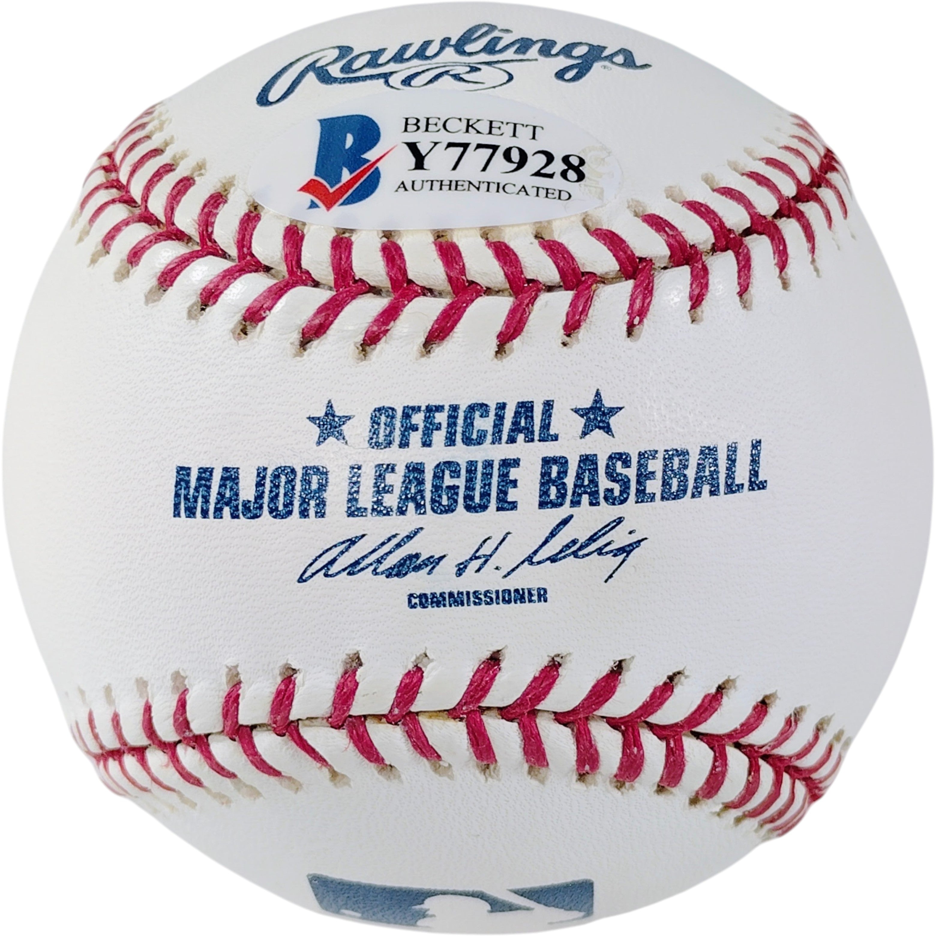 Dave Stewart Autographed Baseball with Rawlings logo and 'Official Major League Baseball' text on a white background