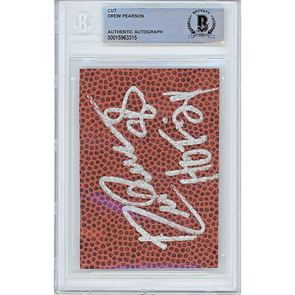 Footballs- Autographed- Drew Pearson Dallas Cowboys Signed Football Auto Cut Beckett Authenticated Slab Front