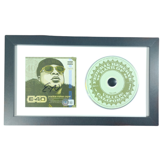 E-40 autographed microphone – full view – Beckett COA
