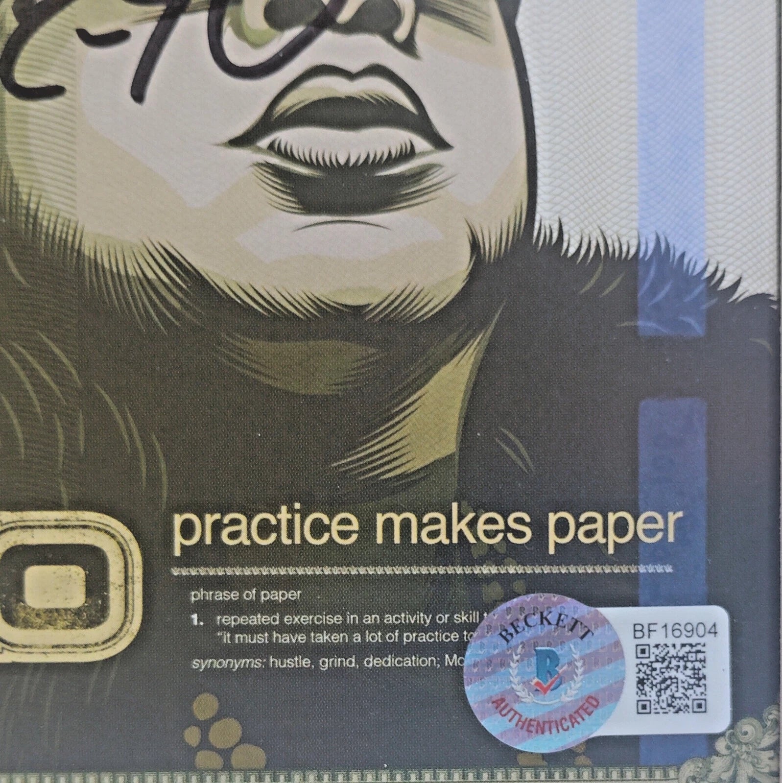 E-40 auto microphone – authentication sticker – Beckett COA