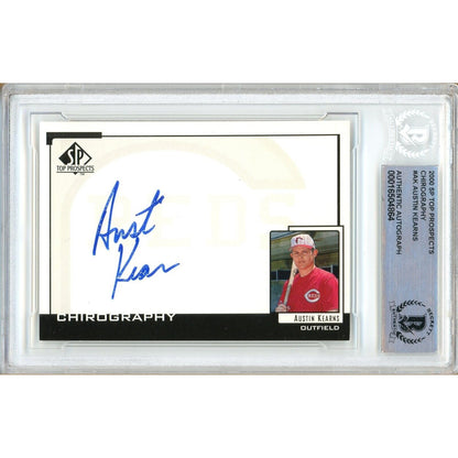 Baseballs- Autographed- Austin Kearns Cincinnati Reds Signed 2000 Upper Deck SP Chirography Rookie Baseball Card Beckett Authentic Auto Slab Front