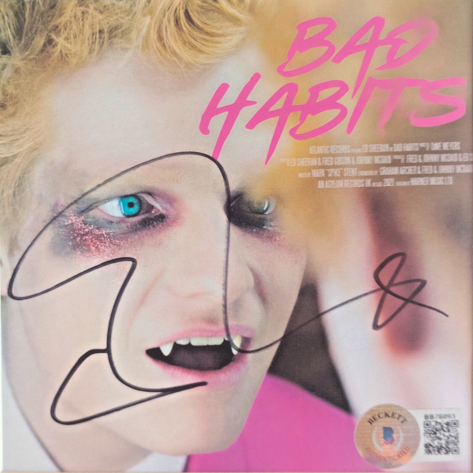 Ed Sheeran Autographed Bad Habits Signed Photo Beckett BAS