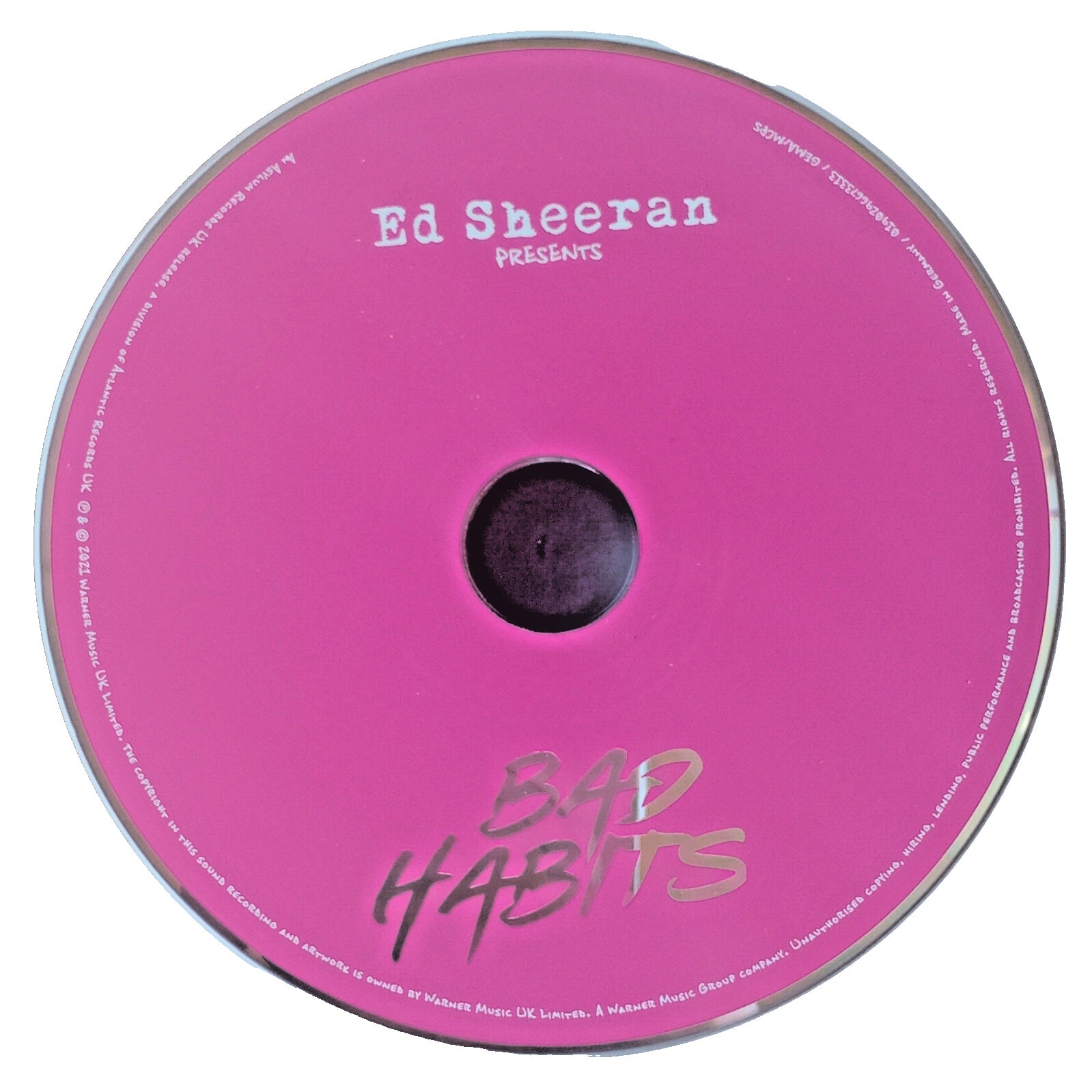 Ed Sheeran Autographed Bad Habits Photo Beckett BAS