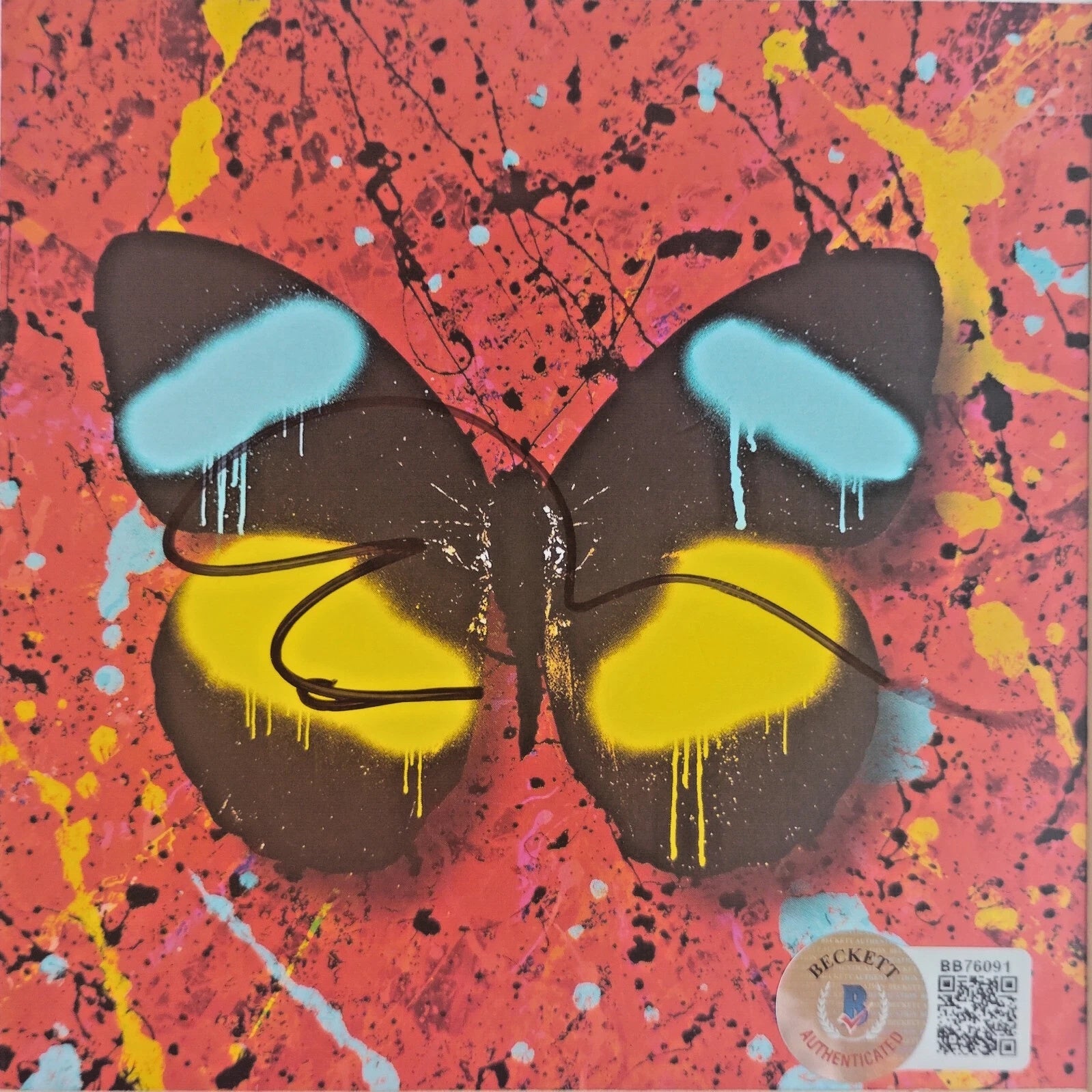 Ed Sheeran Autographed Overpass Graffiti Signed Photo Beckett BAS