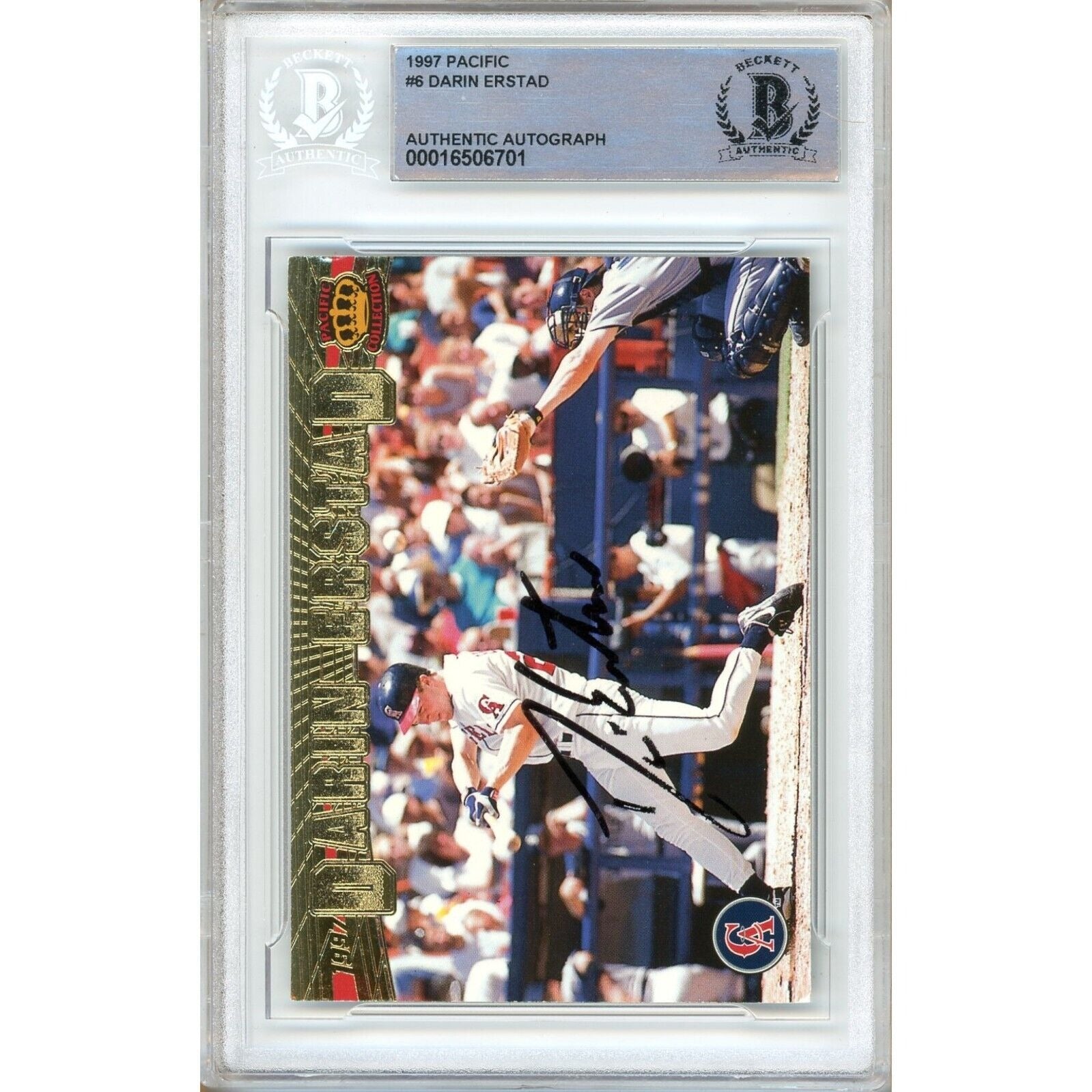 1997 #6 Darin Erstad Los Angeles Angels Signed Trading Card – Beckett BAS