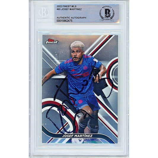 Soccer- Autographed- Josef Martinez Atlanta United FC Signed 2022 Topps Finest MLS Soccer Card Beckett Authentic Auto Slab Front