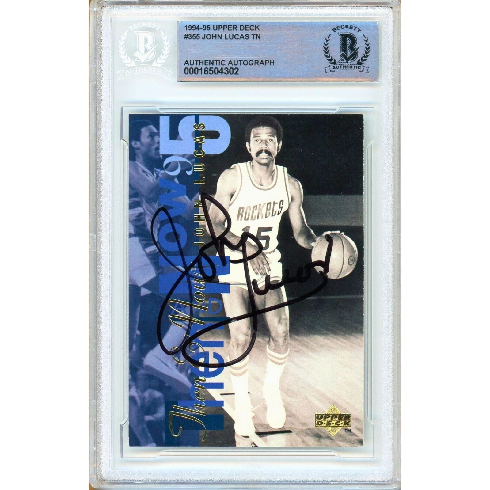 John Lucas Houston Rockets autographed trading card – full view – Beckett COA