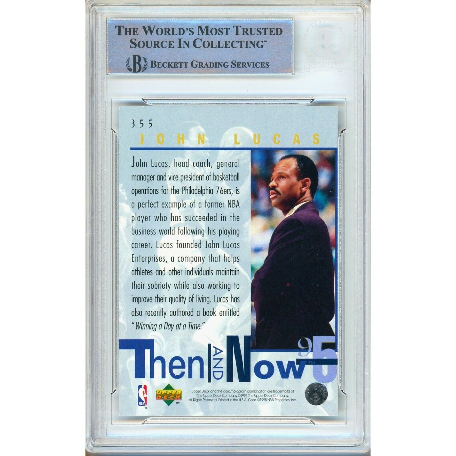 John Lucas Houston Rockets signed trading card – signature close-up – Beckett COA