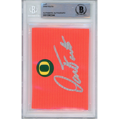 Footballs- Autographed- Dan Fouts University of Oregon Ducks Signed Football End Zone Pylon Cut Beckett Authentic Auto Slab Front