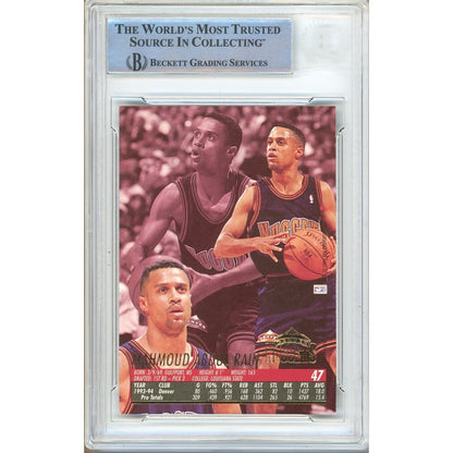 Basketballs- Autographed- Mahmoud Abdul-Rauf Denver Nuggets Signed 1994-95 Fleer Ultra Basketball Card Beckett Authentic Auto Slab Back