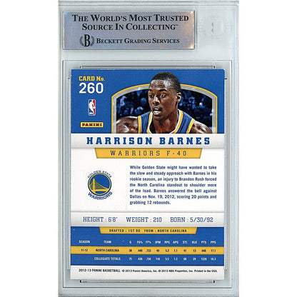 Basketballs- Autographed- Harrison Barnes Golden State Warriors Signed 2012-13 Panini Basketball Card Beckett Authentic Auto Slab Back