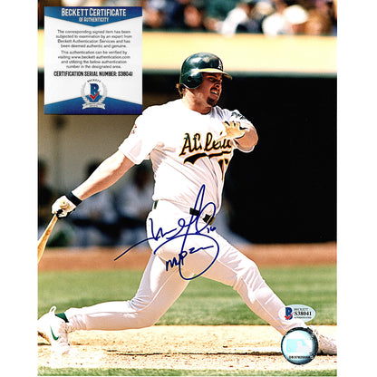 Baseballs- Autographed- Jason Giambi Signed Oakland Athletics 8x10 Photo 2000 MVP Inscription Beckett Authentication Services BAS S38041 - 101a