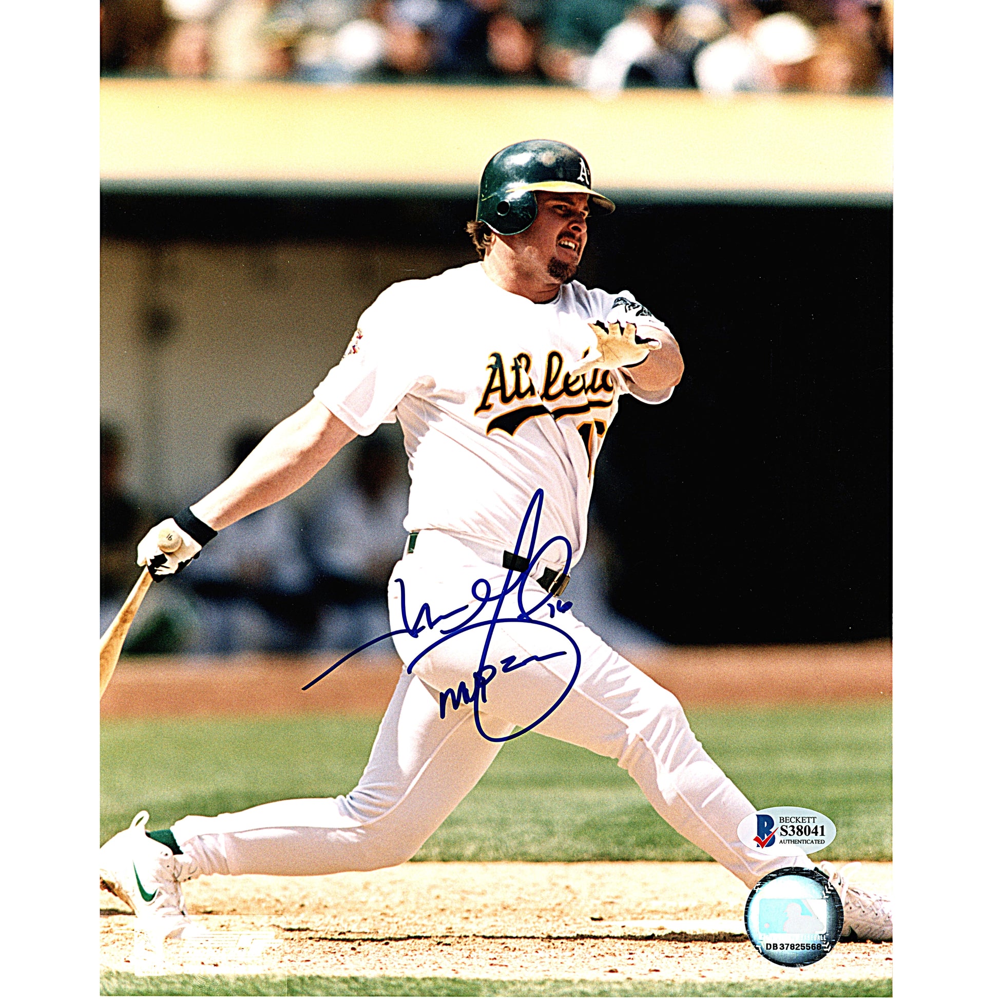 Baseballs- Autographed- Jason Giambi Signed Oakland Athletics 8x10 Photo 2000 MVP Inscription Beckett Authentication Services BAS S38041 - 102