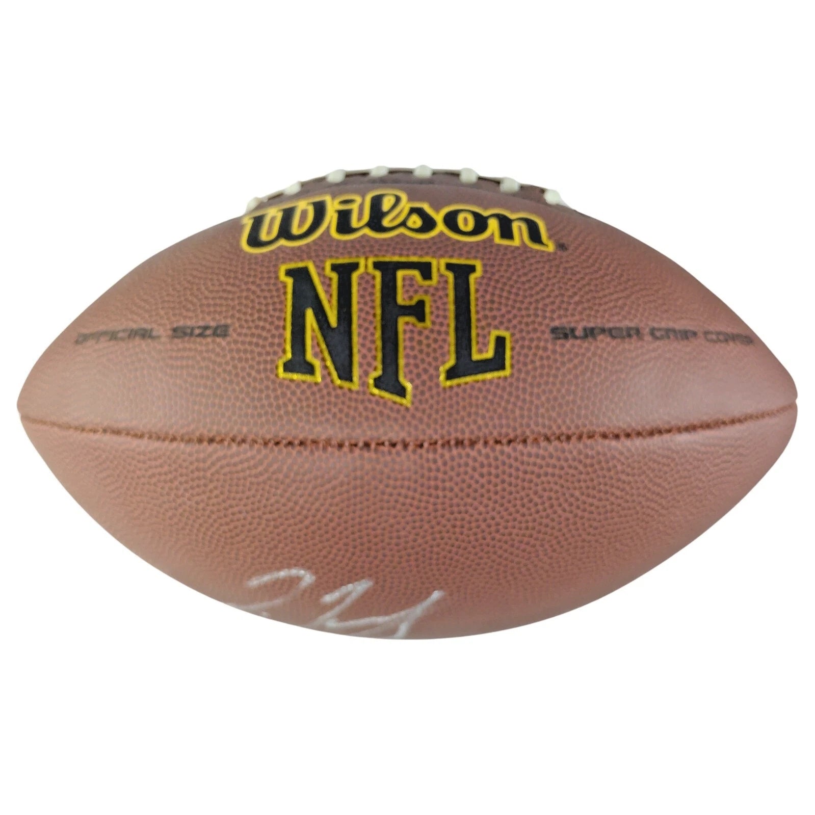 Jerry Jeudy Cleveland Browns signed football – signature close-up – Beckett COA
