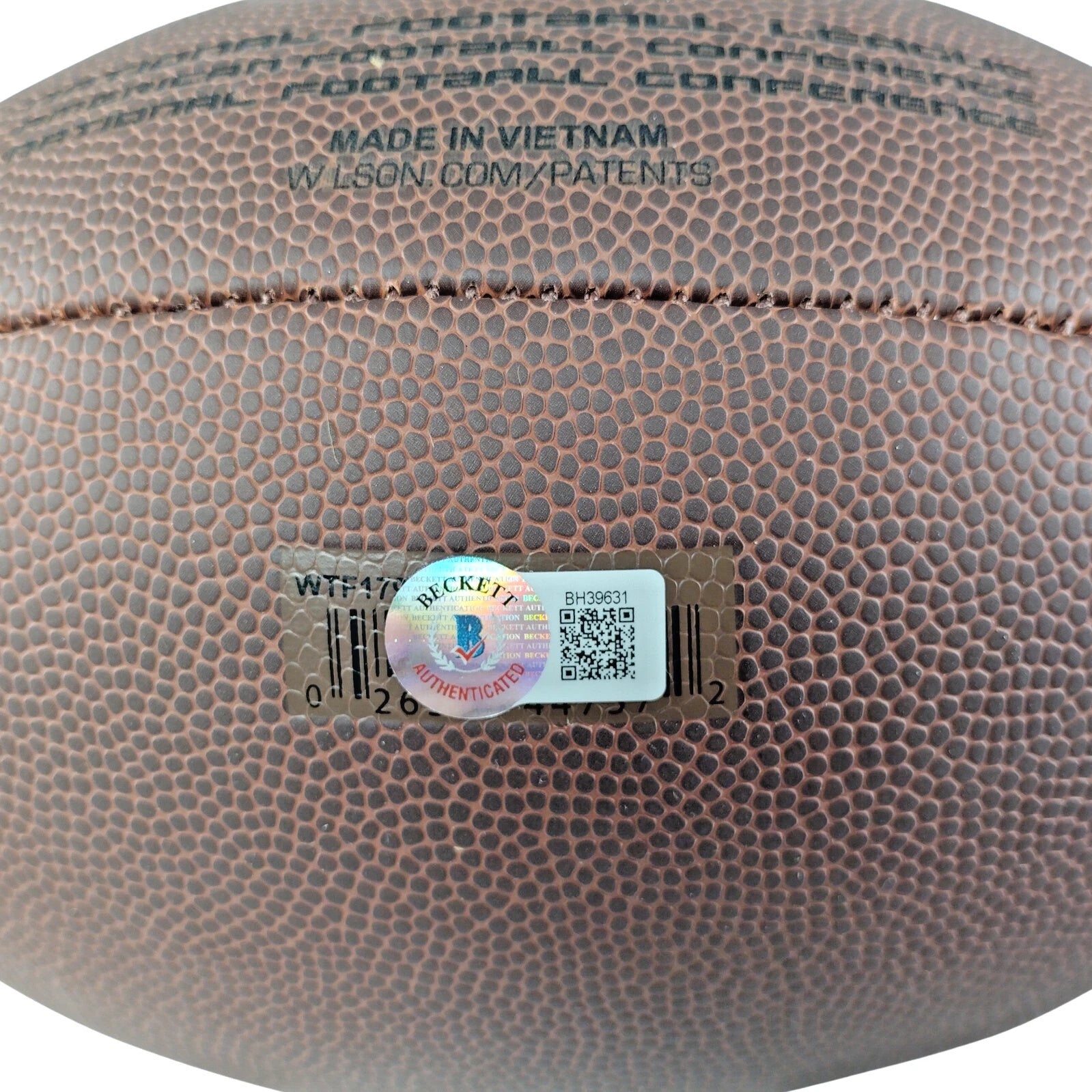Jerry Jeudy Cleveland Browns signed football – signature close-up – Beckett COA