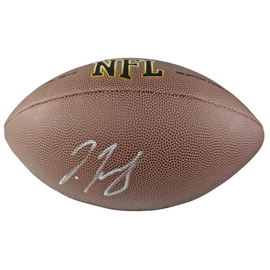 Jerry Jeudy Cleveland Browns autographed football – full view – Beckett COA