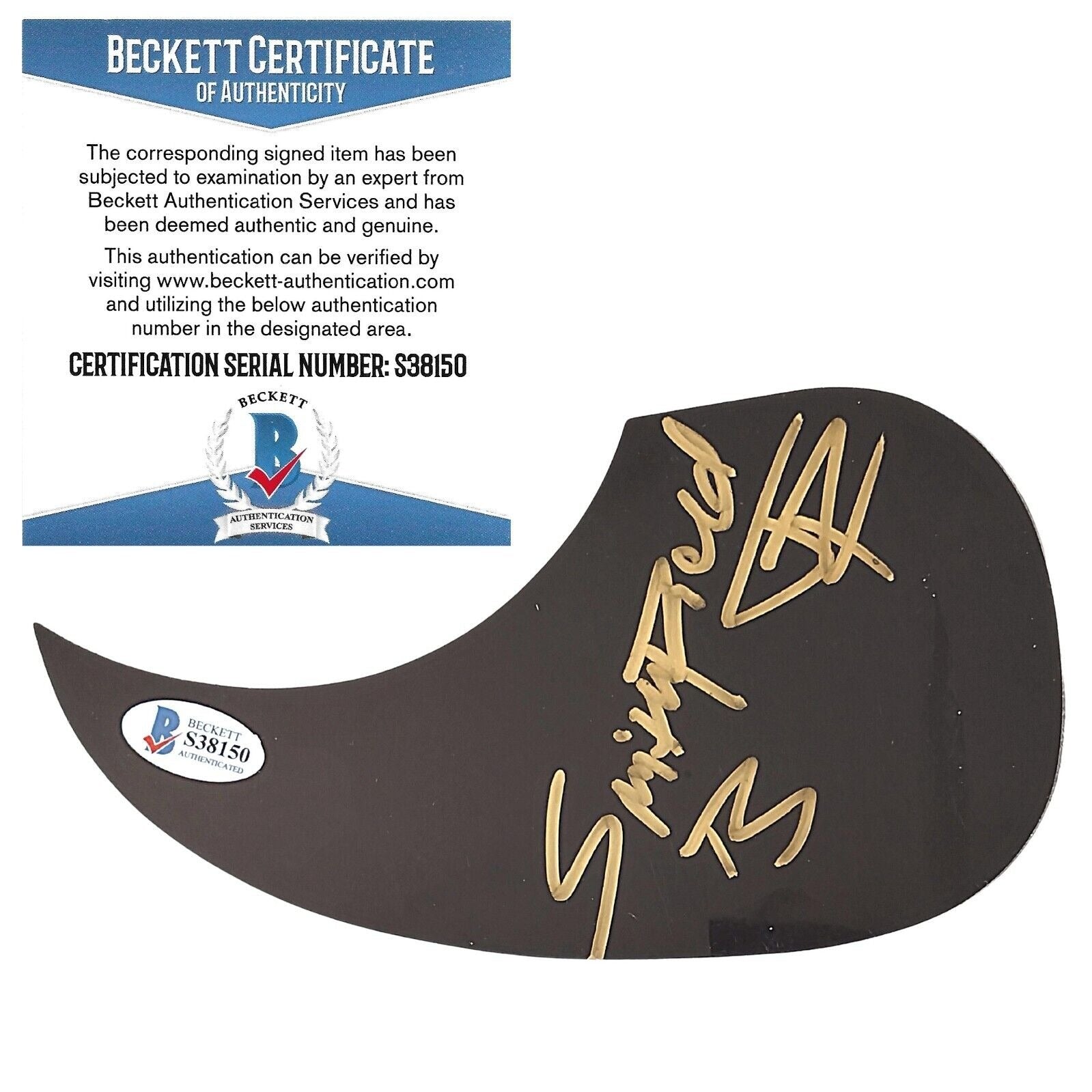 Music- Autographed- Smithfield Signed Acoustic Guitar Pick Guard Country Music Band Beckett Authentic Auto with COA