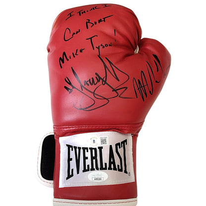 Boxing- Autographed- Mike Tyson and DJ Jazzy Jeff Duo Signed Everlast Boxing Glove with Rap Lyrics Inscription Beckett and JSA Authentication