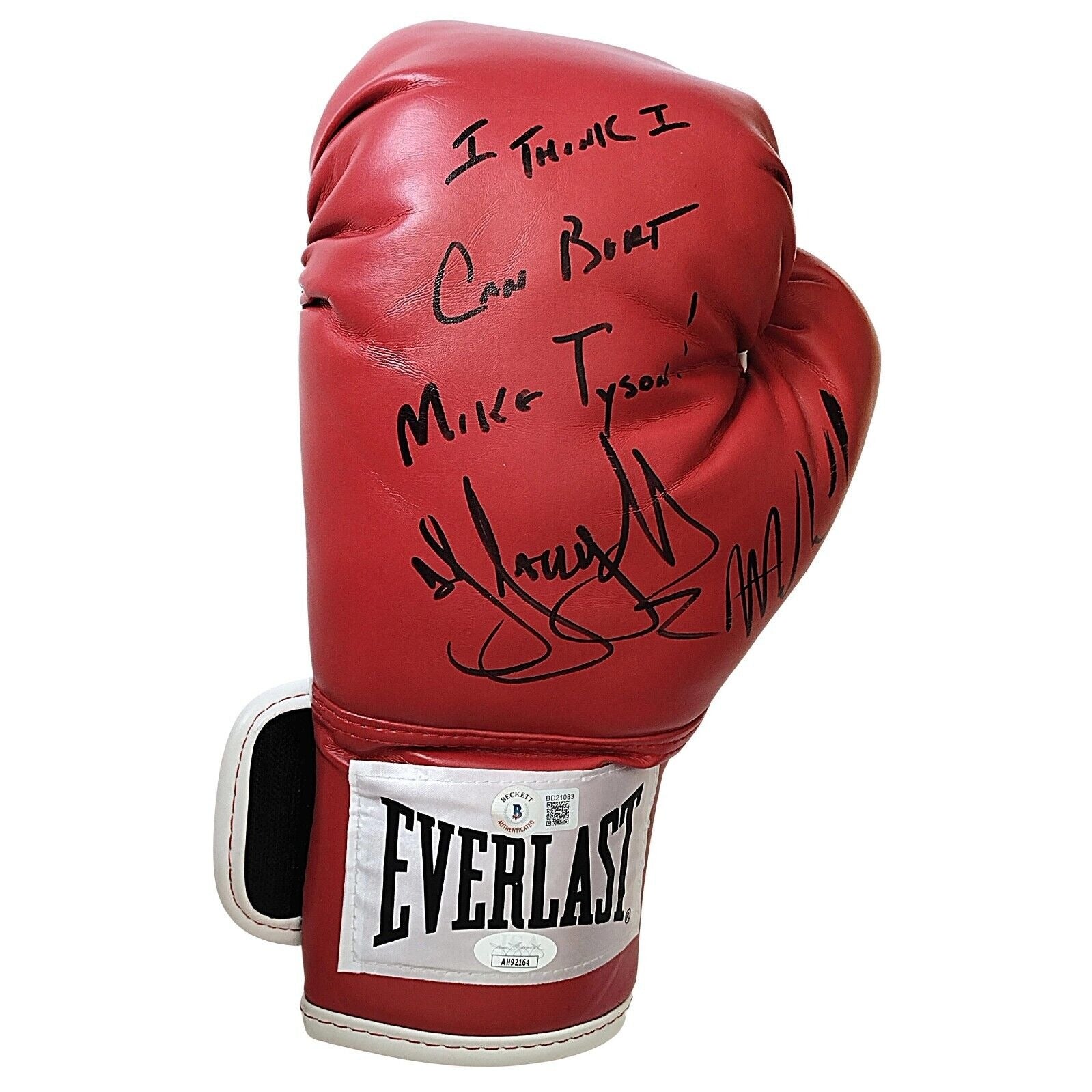 Boxing- Autographed- Mike Tyson and DJ Jazzy Jeff Duo Signed Everlast Boxing Glove with Rap Lyrics Inscription Beckett and JSA Duo Authentication