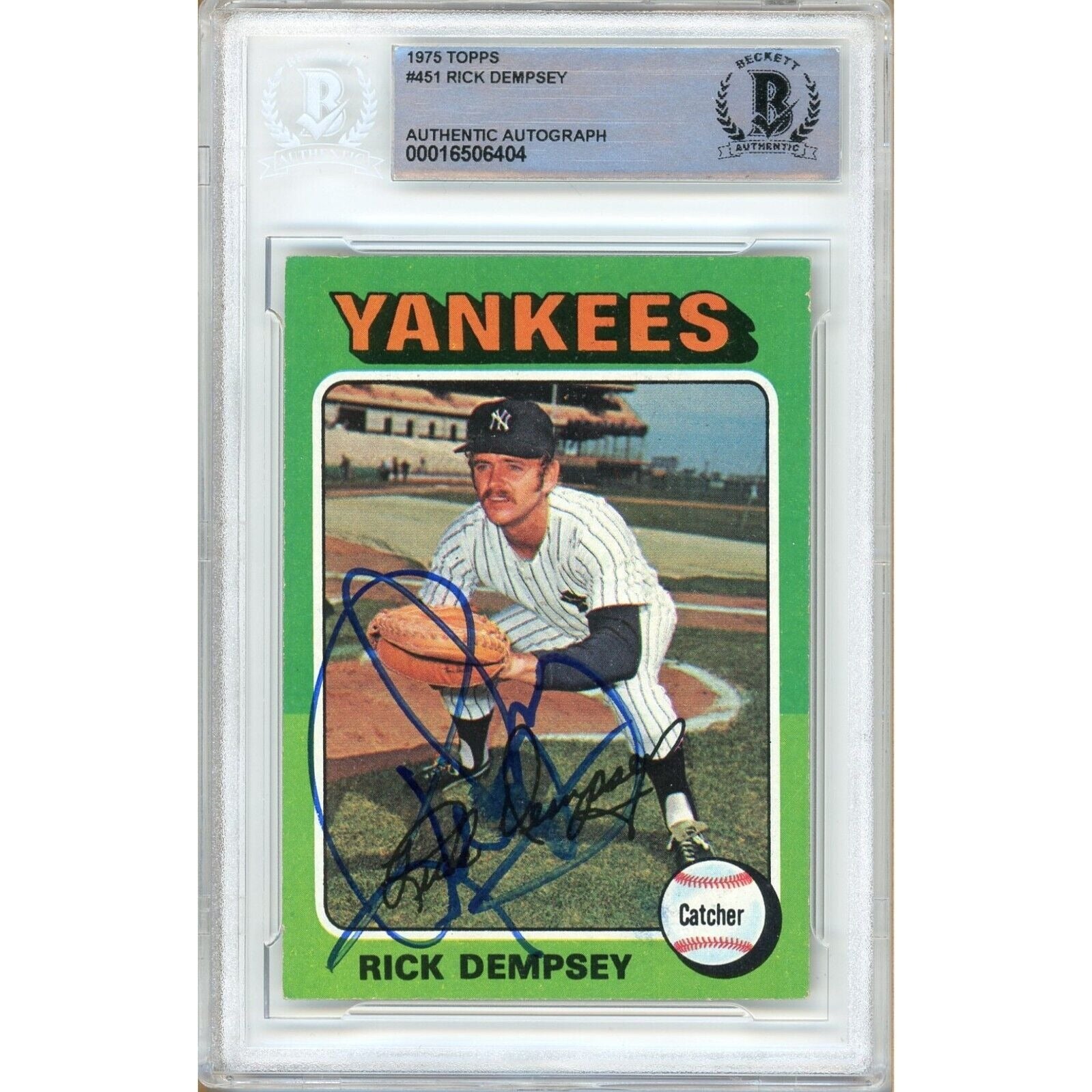 Rick Dempsey New York Yankees Autographed Trading Card Beckett BAS