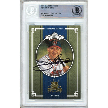 Baseballs- Autographed- Jim Thome Cleveland Indians Signed 2005 Donruss Diamond Kings Baseball Card Beckett Authentic Auto Slab Front