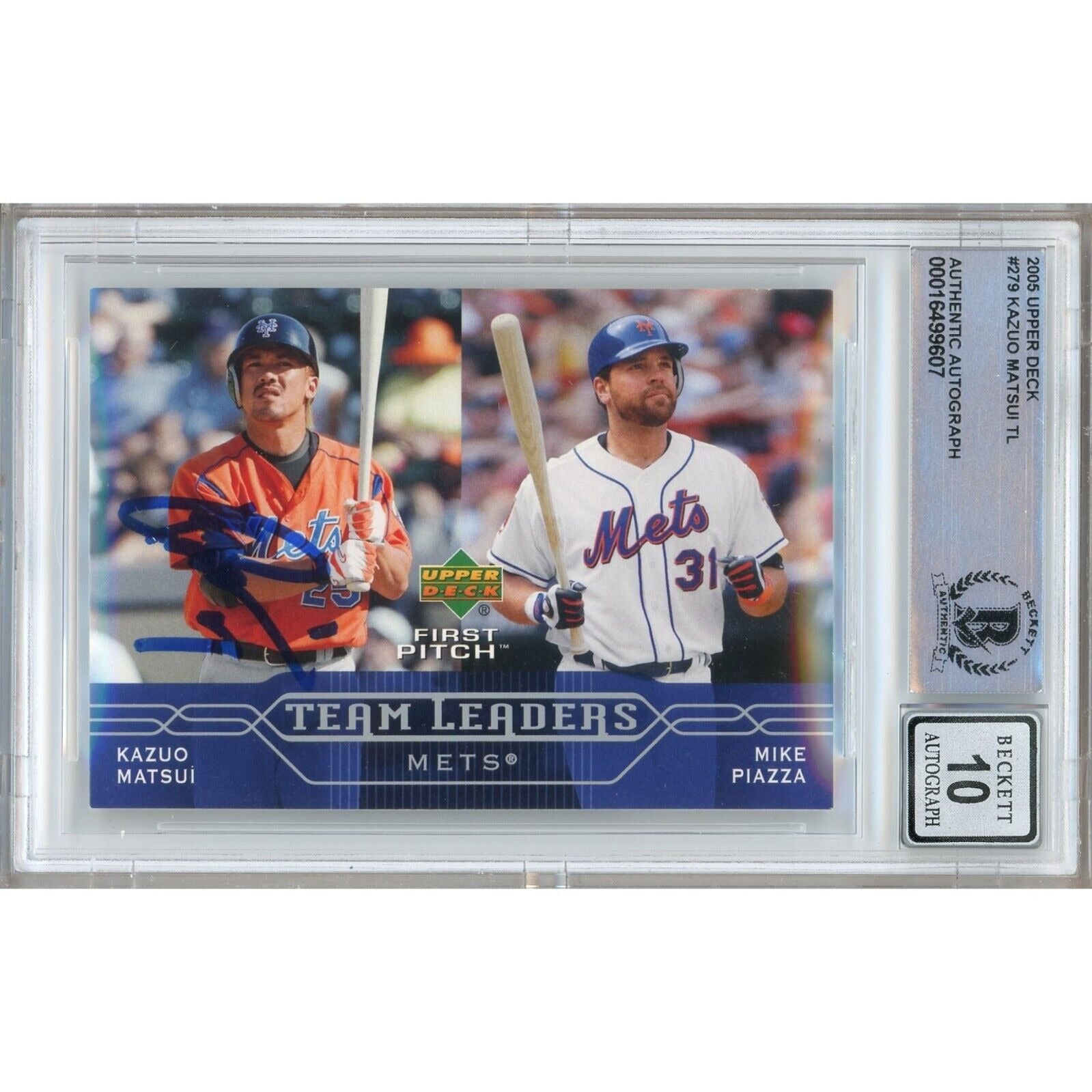 Kazuo Matsui New York Mets autographed trading card – full view – Beckett COA