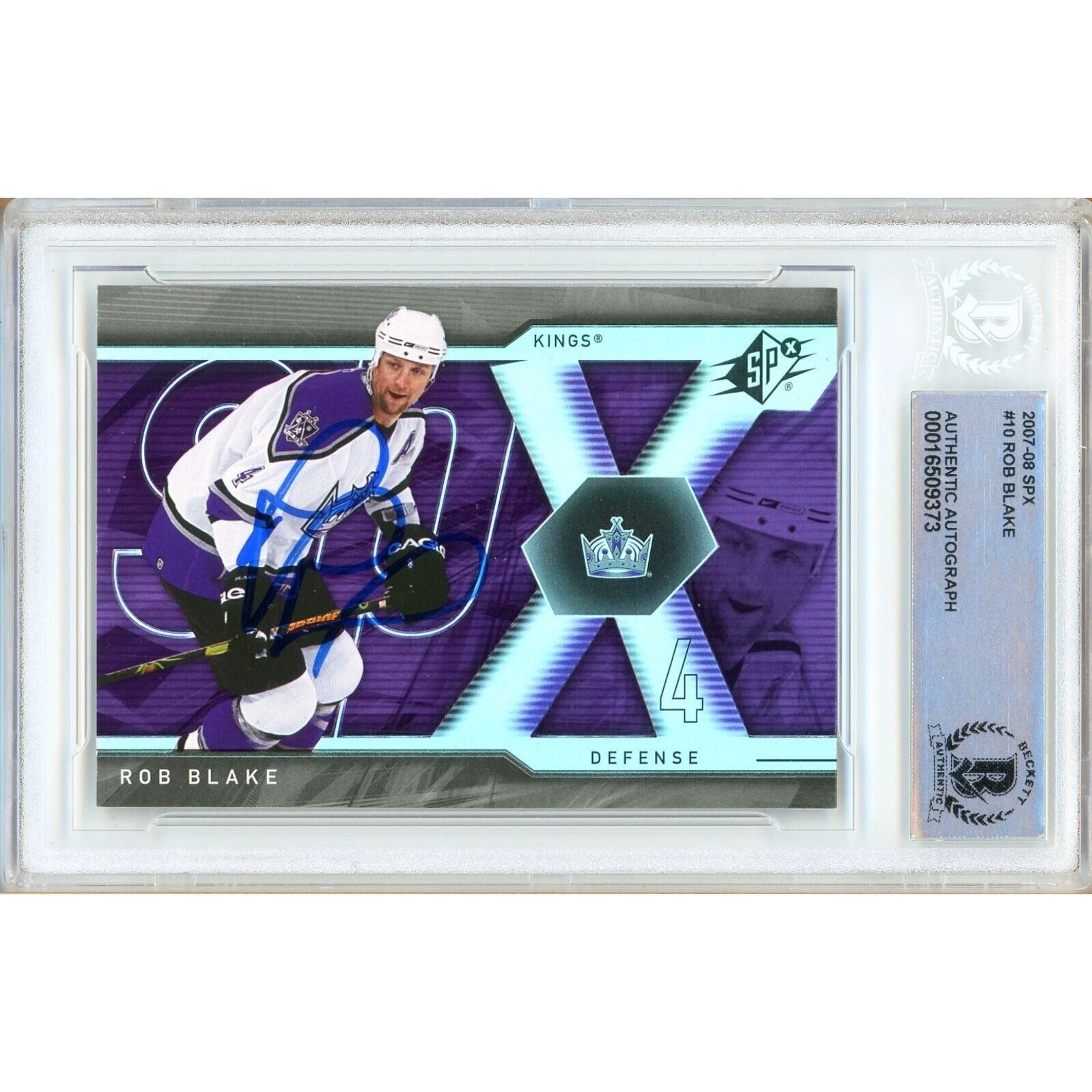 Rob Blake Los Angeles Kings autographed trading card – full view – Beckett COA