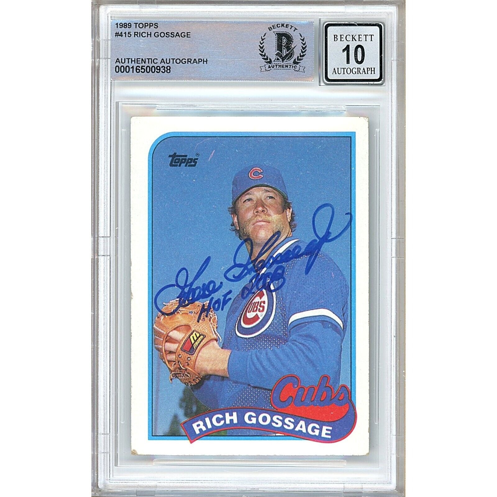 1989 Topps #415 Goose Gossage Chicago Cubs Autographed Trading Card – Beckett BAS