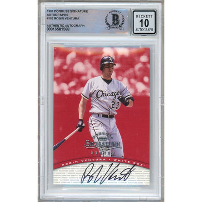 Robin Ventura Chicago White Sox Signed 1997 Donruss Signature Series Card BGS Auto 10