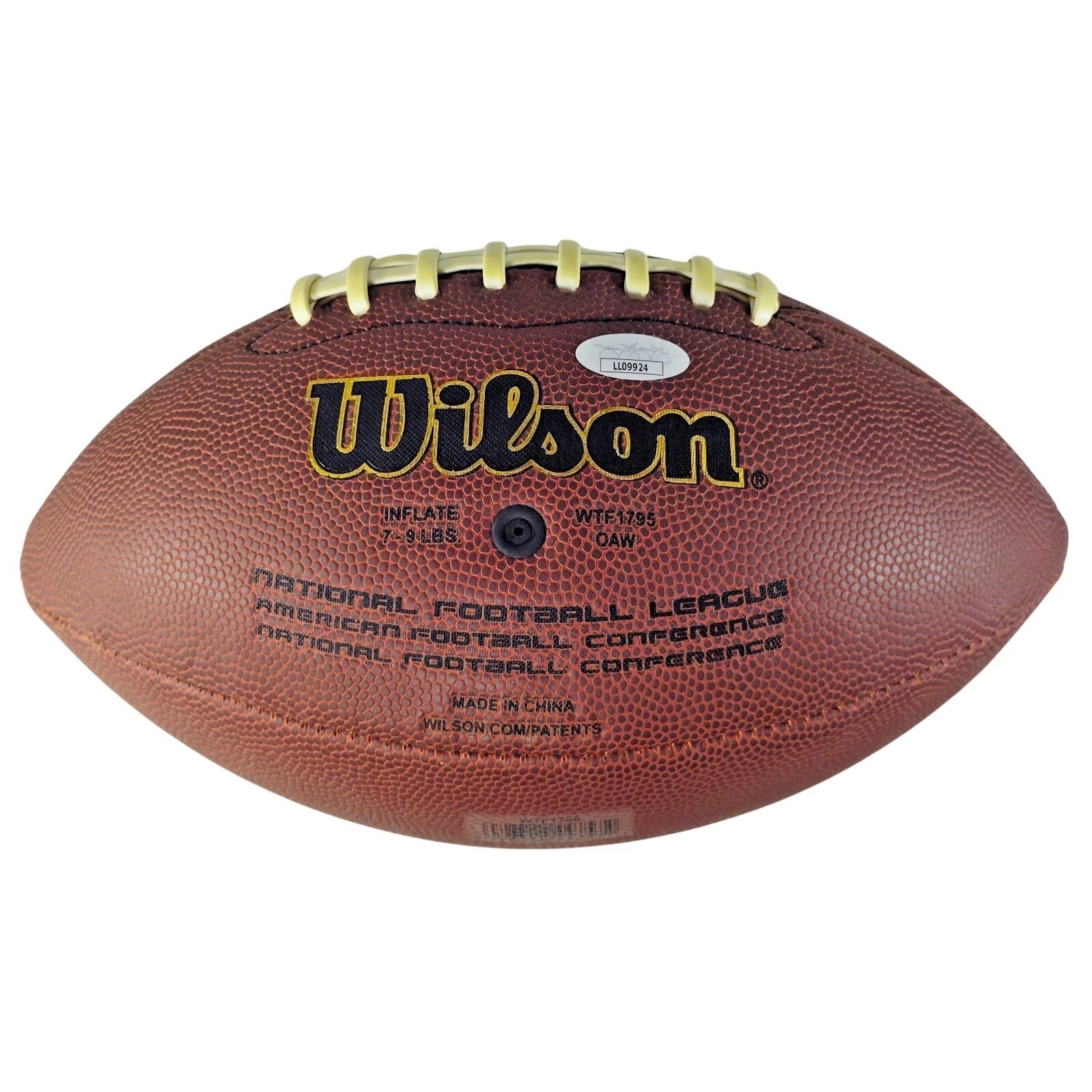 Melvin Gordon signed football – signature close-up – JSA COA