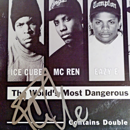 Music- Autographed- Ice Cube and DJ Yella Signed NWA Greatest Hits Vinyl Record Album Cover Proof Photos Beckett BAS Authentication 106