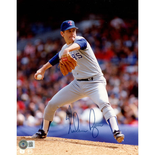 Baseballs- Autographed- Nolan Ryan Texas Rangers Signed 8x10 Photo Beckett Certified Authentic Auto COA