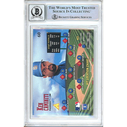 Baseballs- Autographed- Ken Caminiti San Diego Padres Signed 1995 Pinnacle Zenith Baseball Card Beckett Authenticated BGS Auto-10 Graded Slab Front