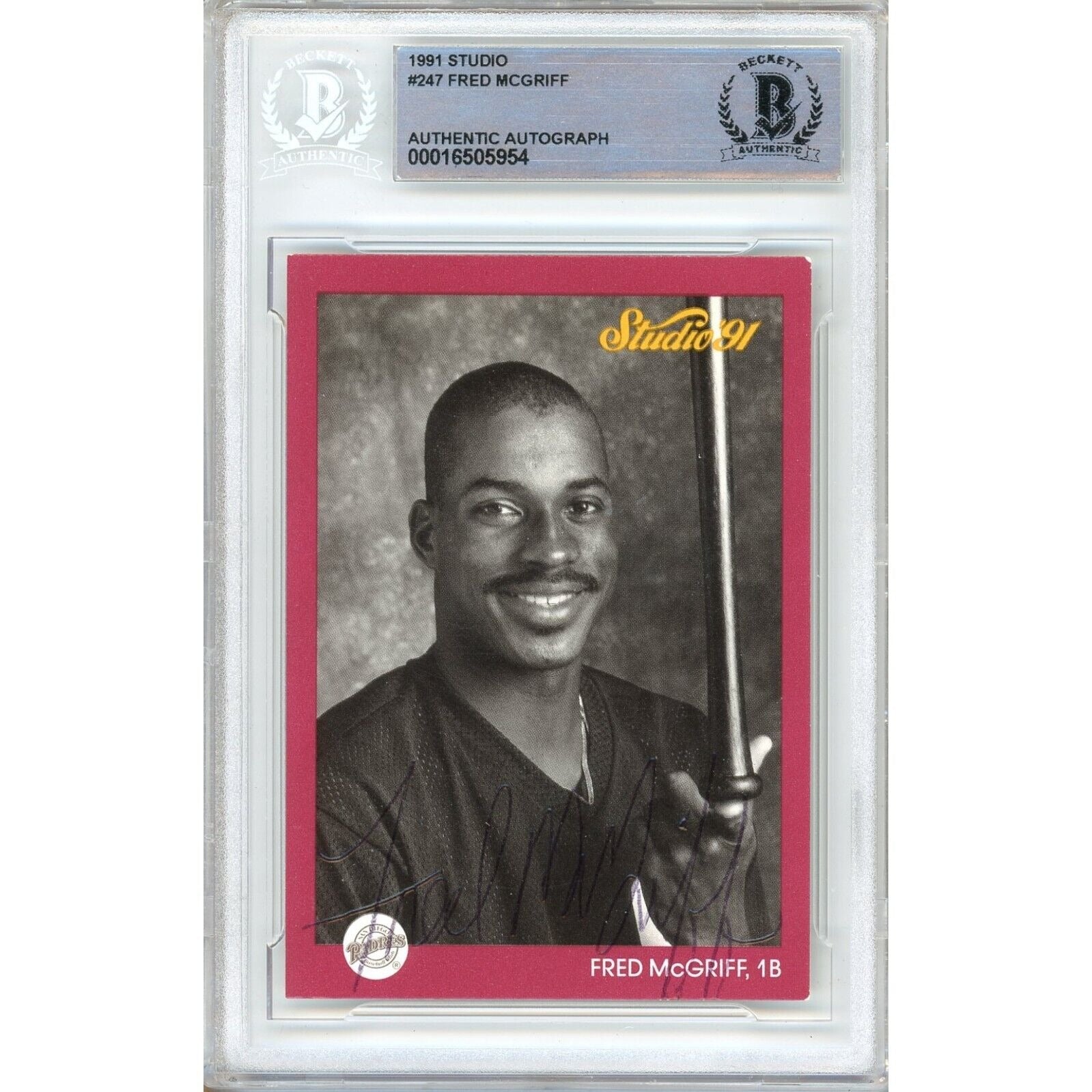 1991 #247 Padres Autographed Trading Card – Beckett BAS