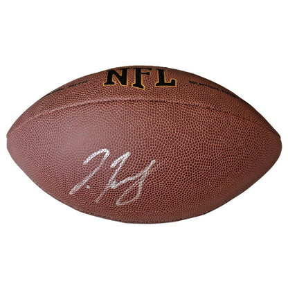 Footballs- Autographed- Jerry Jeudy Cleveland Browns Signed NFL Wilson Composite Football Beckett Certified Authentic Auto COA Front