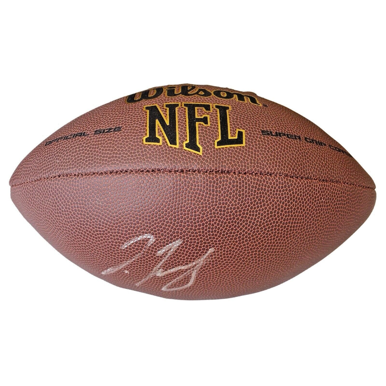 Footballs- Autographed- Jerry Jeudy Denver Broncos Signed NFL Wilson Composite Football Beckett Certified Authentic Auto COA Front