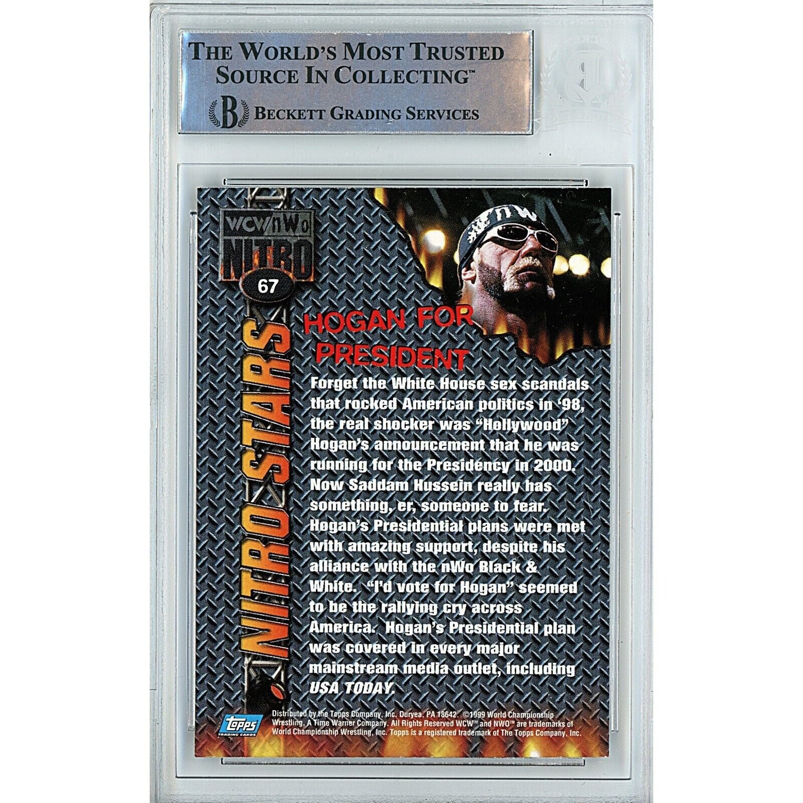 Hollywood Hulk Hogan signed trading card – signature close-up – Beckett COA